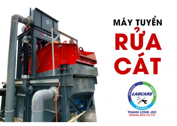 Máy tuyển rửa cát trong dây chuyền sản xuất cát nhân tạo 
